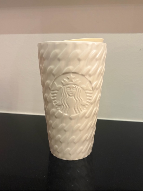 Starbucks Other - Starbucks White Ceramic Coffee Mug Grande Embossed Etched Logo 16oz !! 🤍